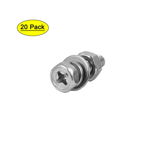 uxcell M14 x 2mm Nylon Insert Hex Lock Nuts Pack of 5 304 Stainless Steel Plain Finish 